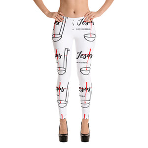 Jesus and Gumbo Leggings (White)