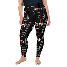 Load image into Gallery viewer, Jesus and Gumbo Plus Size Leggings (Black)