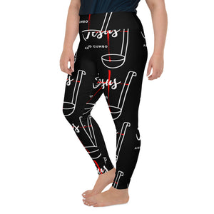 Jesus and Gumbo Plus Size Leggings (Black)