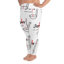 Load image into Gallery viewer, Jesus and Gumbo Plus Size Leggings (White)