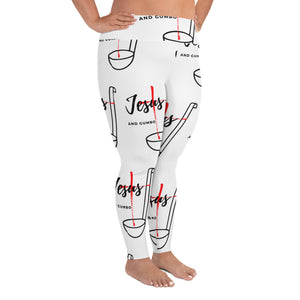 Jesus and Gumbo Plus Size Leggings (White)