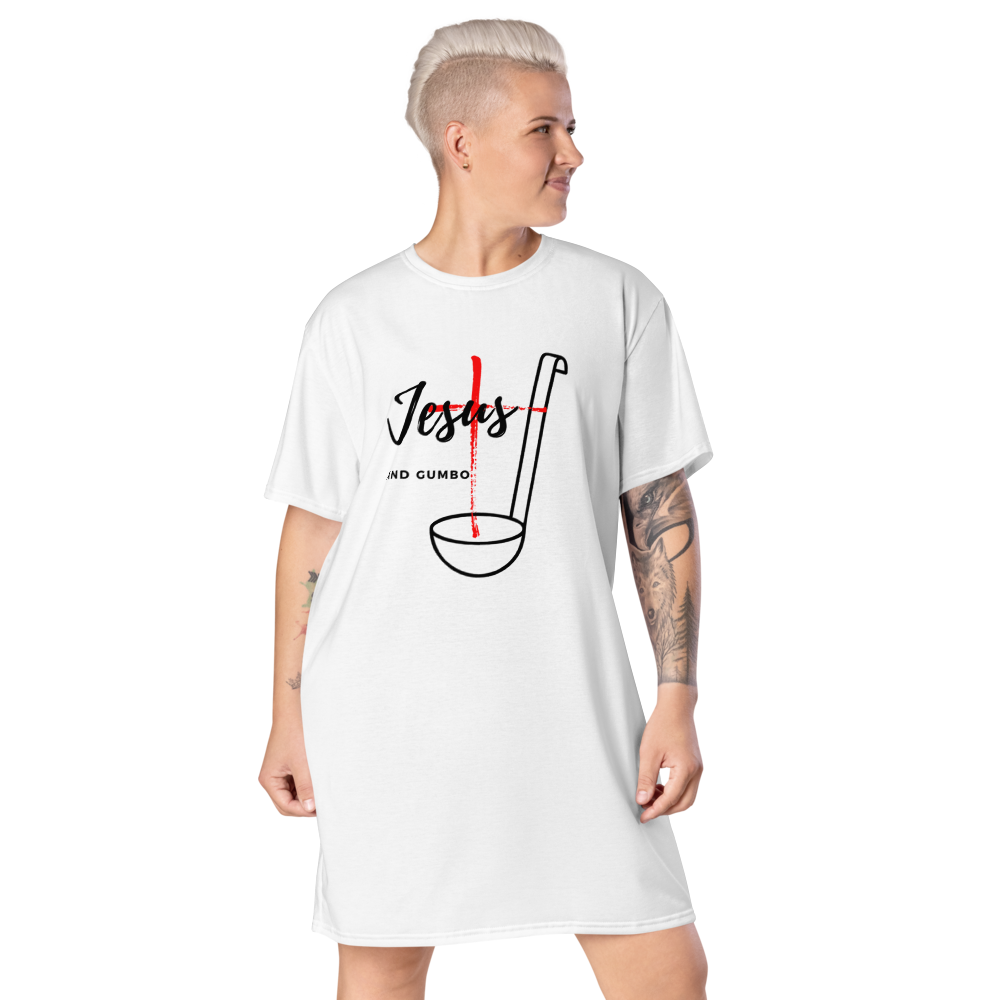 The Recipe T-shirt dress (White)