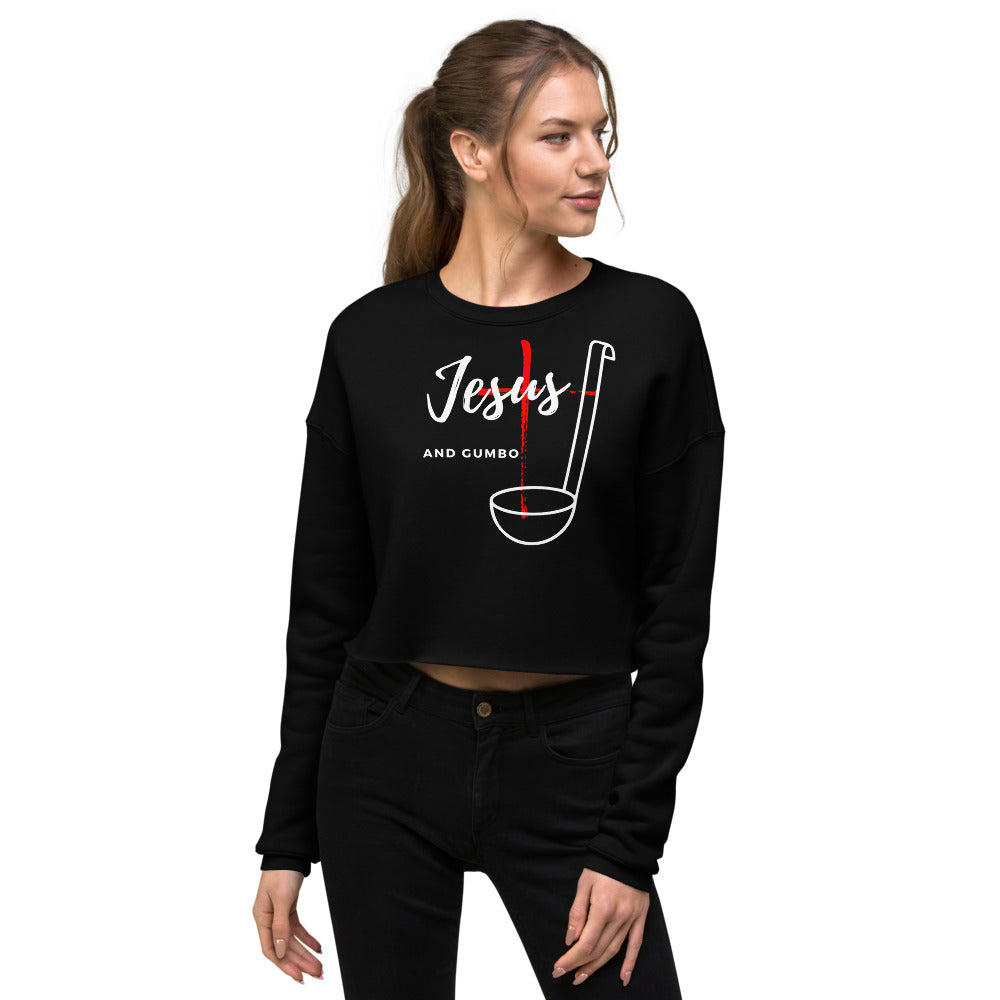 Jesus and Gumbo Crop Sweatshirt